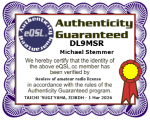 eQSL geprüftes Callsign